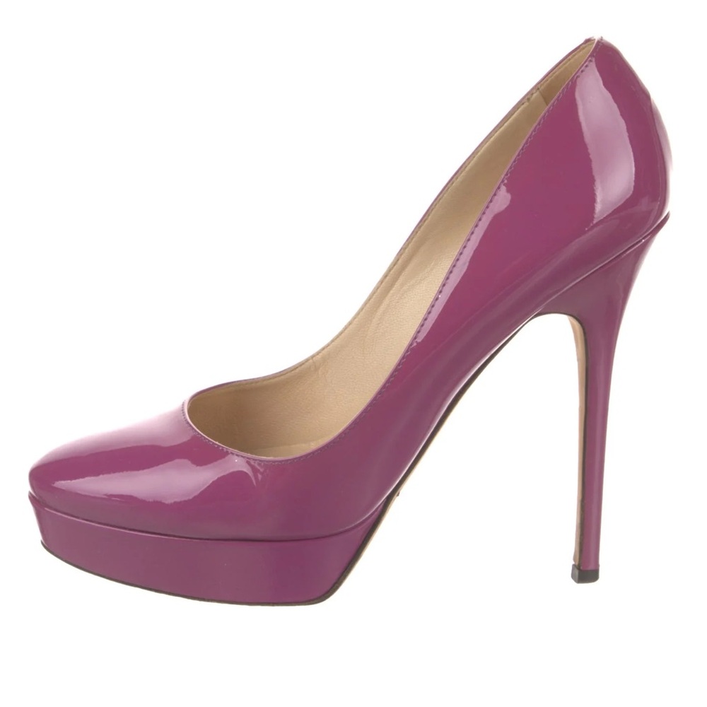 Jimmy Choo Patent Leather Purple Platform Pumps – Size 7.5